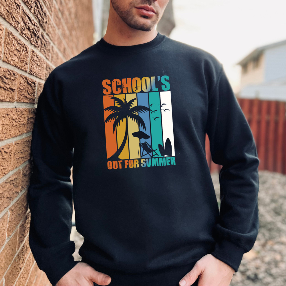 School's Out For Summer, Retro Comfort End Of School Shirt, Summer Break Shirt, Funny School Tee, Groovy School Gift, Peace Out Kindergarten - 3.jpg