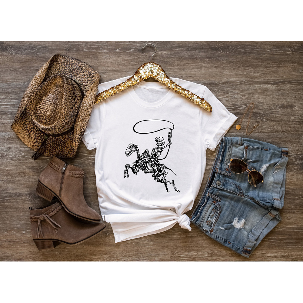 Skeleton Hunter Cowboy Shirt,America Cowboy Shirt,Southern Rodeo Shirt,Cowboy Horse Shirt,Cactus Shir,Western Shirt,Wild Shirt,Country Shirt - 1.jpg