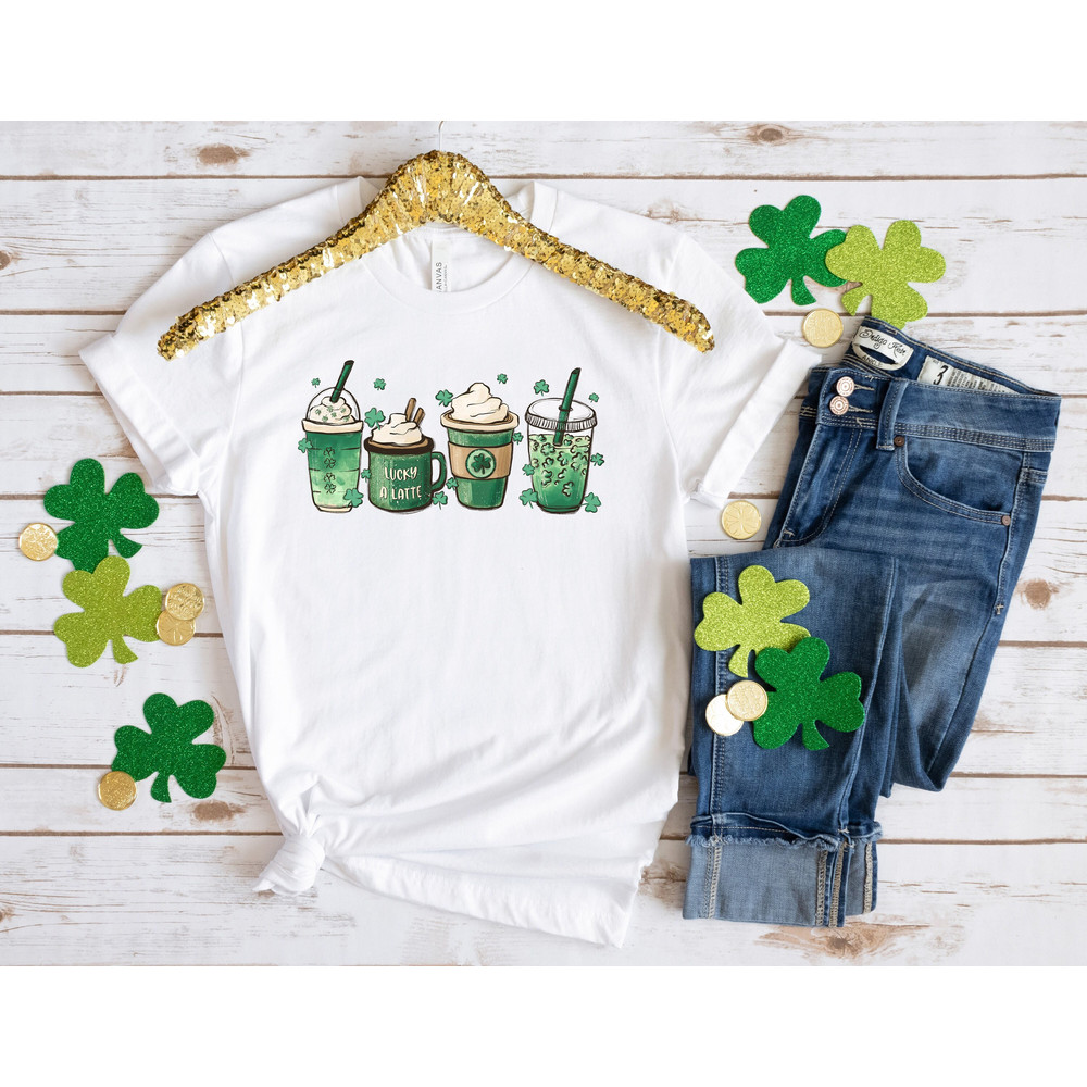 St Patricks Day Coffee Shirt,Coffee Sweatshirt,Cute St Patricks Day Gifts,St Patricks Shamrock Sweatshirt,Lucky Shamrock Tshirt,Gift For Her - 1.jpg