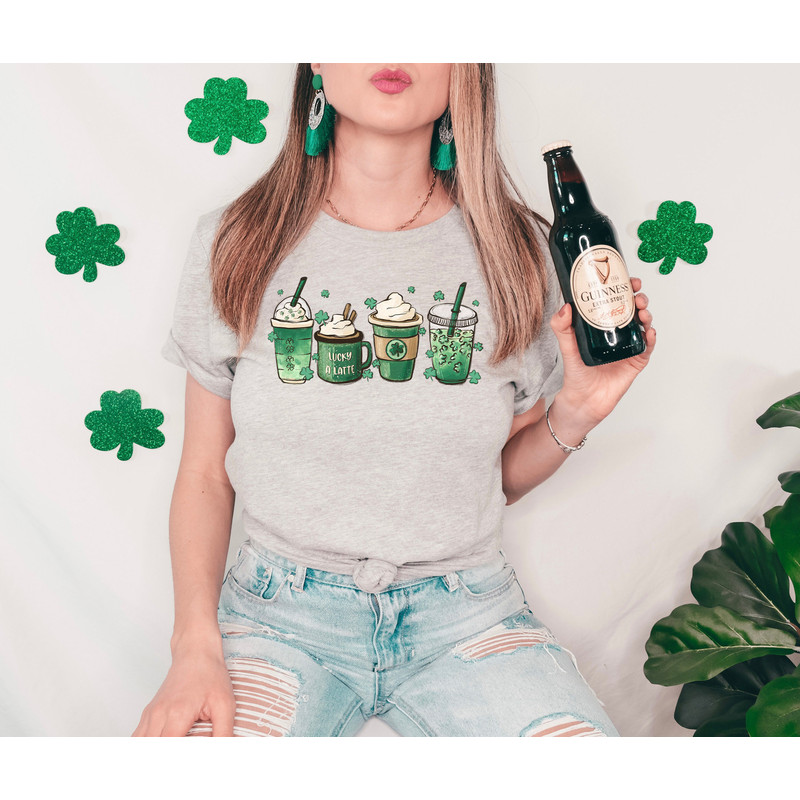 St Patricks Day Coffee Shirt,Coffee Sweatshirt,Cute St Patricks Day Gifts,St Patricks Shamrock Sweatshirt,Lucky Shamrock Tshirt,Gift For Her - 3.jpg