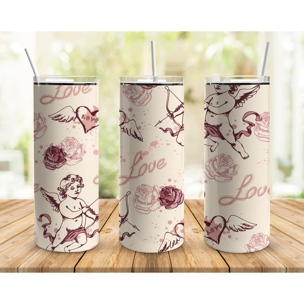 Valentines Cupid Tumbler, Valentines Cupid Skinny Tumbler.png