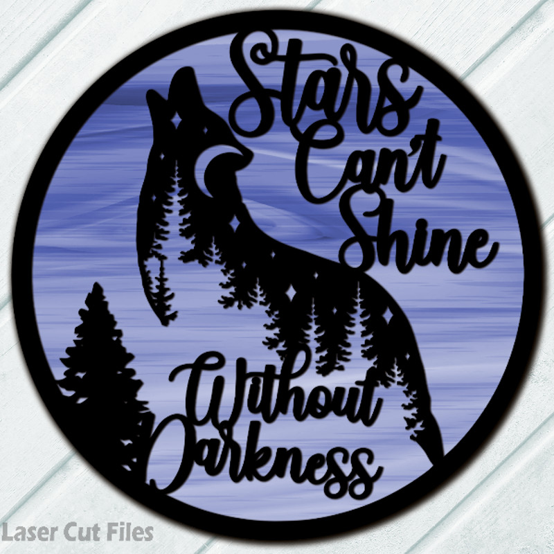 Wolf Sign SVG Laser Cut Files Inspirational SVG Motivational SVG Forest SVG Wolf SVG Glowforge Files DXF.png