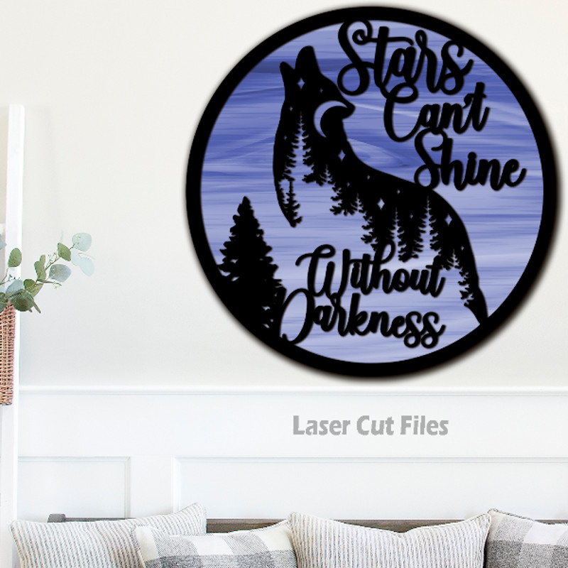 Wolf Sign SVG Laser Cut Files Inspirational SVG Motivational SVG Forest SVG Wolf SVG Glowforge Files 4.png