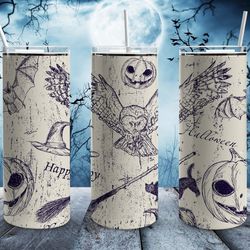 vintage happy halloween tumbler, vintage happy halloween skinny tumbler