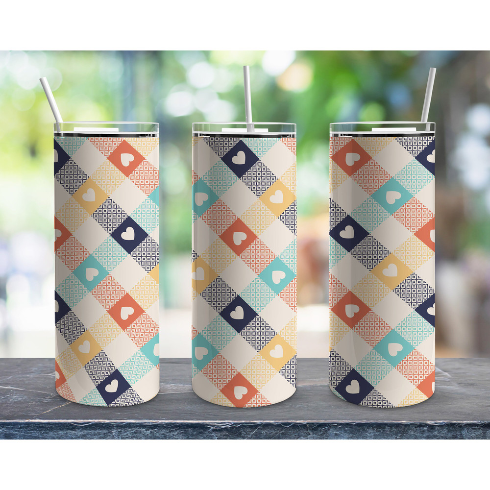 Vintage Tartan Love Tumbler, Vintage Tartan Love Skinny Tumbler.png