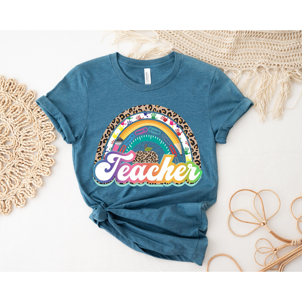 Teacher Rainbow Shirt,Inspirational Teacher Shirts,Teach love,Back To School Shirt,First Grade Teacher Shirts,Teacher Appreciation Shirt - 1.jpg
