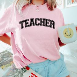 teacher shirt, teacher sweatshirt, varsity style teacher tee, funny teacher tshirt, f