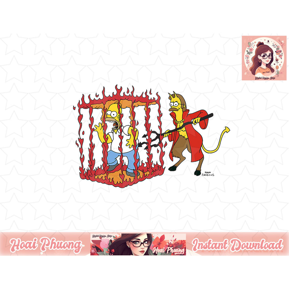 The Simpsons Treehouse Of Horror Devil Flanders & Homer png, instant download.jpg