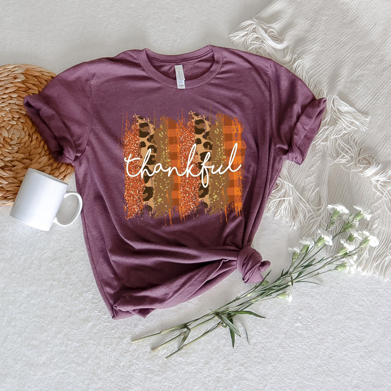 Thankful Leopard Print Shirt,Thankful Fall Shirt,2022 Thanksgiving Outfit,Autumn Pumpkin Shirt,Thanksgiving Apparel,Thanksgiving Dinner Tee - 1.jpg