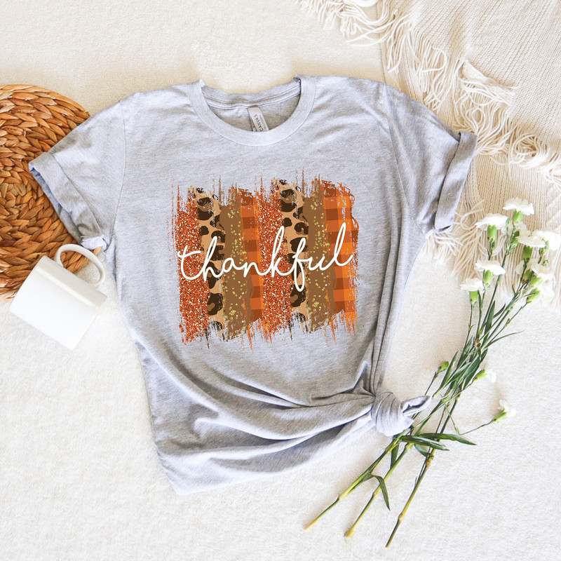 Thankful Leopard Print Shirt,Thankful Fall Shirt,2022 Thanksgiving Outfit,Autumn Pumpkin Shirt,Thanksgiving Apparel,Thanksgiving Dinner Tee - 3.jpg