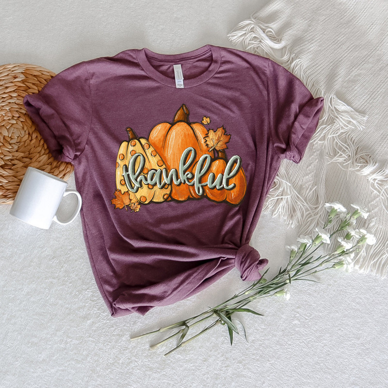Thankful Pumpkin Shirt,Thankful Fall Shirt,2022 Thanksgiving Apparel,Autumn Pumpkin Shirt,Thankful Grateful Blessed,Thanksgiving Dinner Tee - 1.jpg