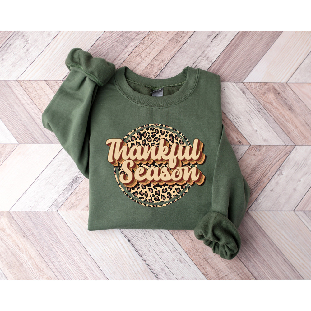 Thanksgiving Sweatshirt,Leopard Print Thanksgiving Shirt,Thanksgiving Season,Happy Thanksgiving,Fall Friendsgiving Vibes,Family Thanksgiving - 1.jpg