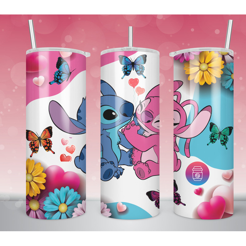 Stitch Saves The Day Lilo And Stitch Tumbler, Lilo And Stitch Skinny Tumbler, Cartoon Characters Skinny Tumbler.jpg