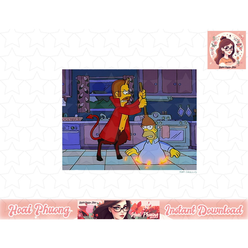 The Simpsons Treehouse Of Horror Flanders In Homer Hell V-2 png, instant download.jpg