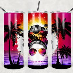 sunset beach tumbler, sunset beach skinny tumbler, designs skinny tumbler