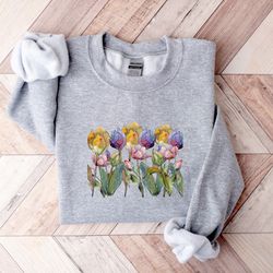 tulip cottage core sweater, retro comfort tulip sweater, cottagecore tulip flower lov