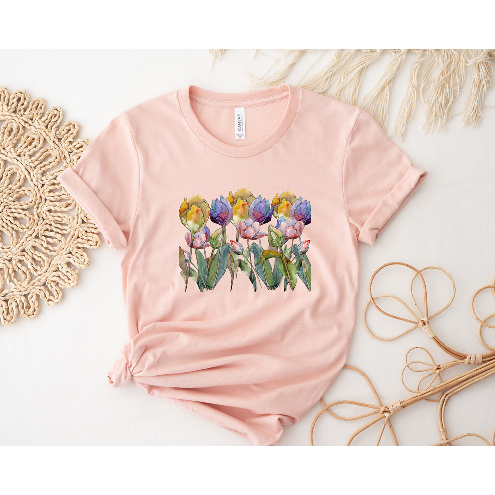 Tulip Cottage Core Sweater, Retro Comfort Tulip Sweater, Cottagecore Tulip Flower Lover Sweatshirt, Nature Lover Shirt, Floral Boho Sweaters - 2.jpg