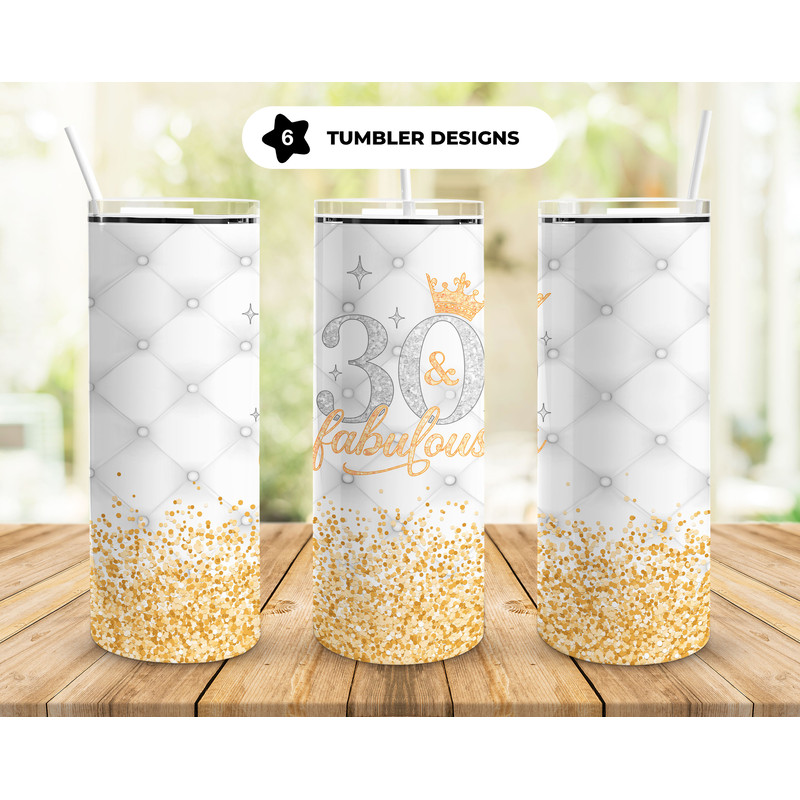 30th Birthday Gift 20oz Straight Tumbler Wrap Seamless Design PNG.jpg