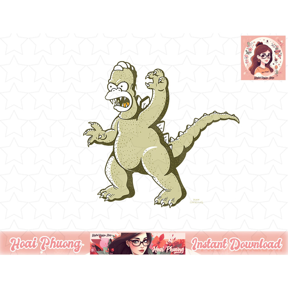 The Simpsons Treehouse Of Horror Godzilla Homer png, instant download.jpg