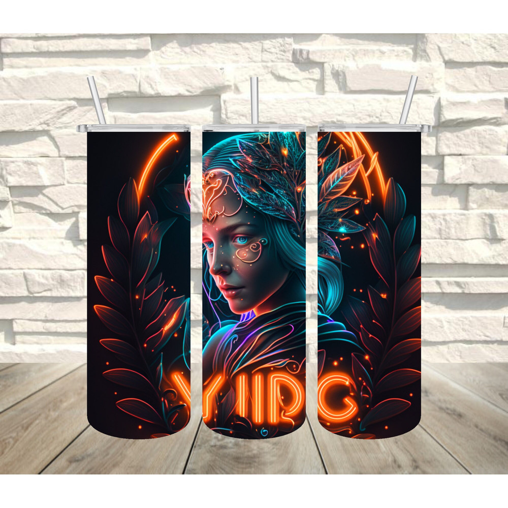 ZODIAC VIRGO NEON Tumbler, ZODIAC VIRGO NEON Skinny Tumbler, Designs Skinny Tumbler.jpg