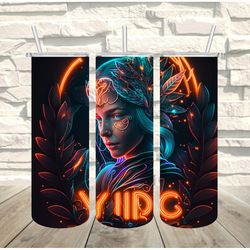 zodiac virgo neon tumbler, zodiac virgo neon skinny tumbler, designs skinny tumbler