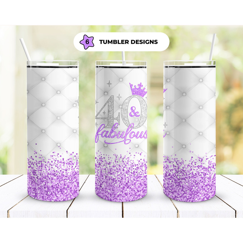 40th Birthday Gift 20oz Straight Tumbler Wrap Seamless Design PNG.jpg