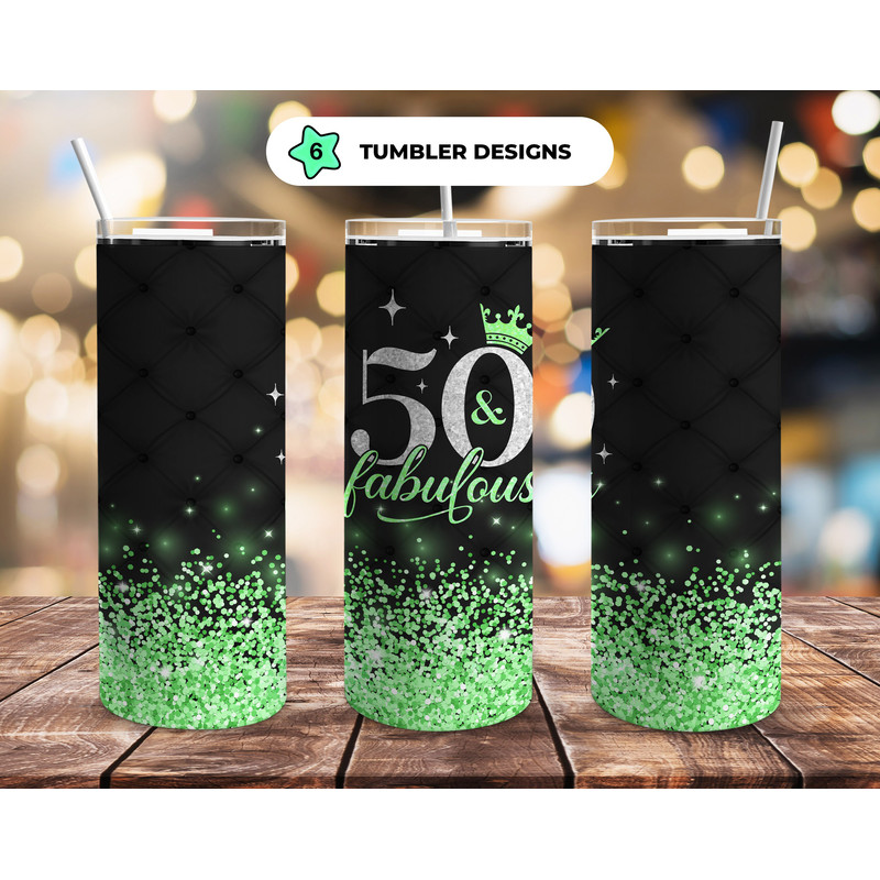 50th Birthday 20oz Straight Tumbler Wrap Seamless Design PNG.jpg