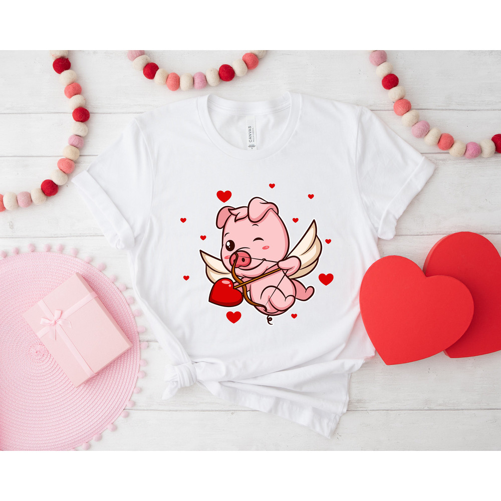 Valentines Pig Shirt,Pig Lover Shirt,Pig Cupid Shirt,Cute Valentines Day Gift,Womens Valentines Crewneck,Personalize Gifts,Custom Family Tee - 3.jpg