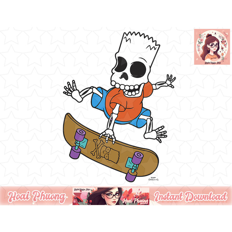 The Simpsons Treehouse of Horror Halloween Bart Skeleton png, instant download.jpg