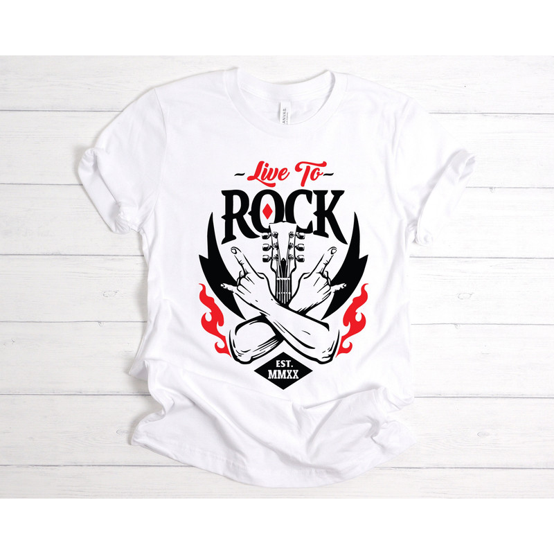 Vintage Style Rock and Roll shirt,Live to Rock t-shirt,Music lover tee,Guitar shirt,Songwriter t-shirt ,Womens Rock n Roll,Rock n Roll Love - 1.jpg