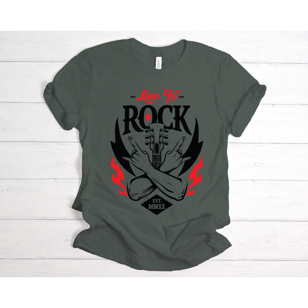Vintage Style Rock and Roll shirt,Live to Rock t-shirt,Music lover tee,Guitar shirt,Songwriter t-shirt ,Womens Rock n Roll,Rock n Roll Love - 3.jpg