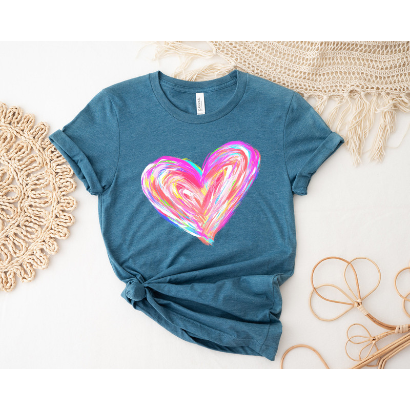 Watercolor Heart Valentines Shirt,Cute Valentines Day Gift,Womens Valentines Crewneck,Heart Sweater,Happy Valentines Day,Personalized Gifts - 2.jpg