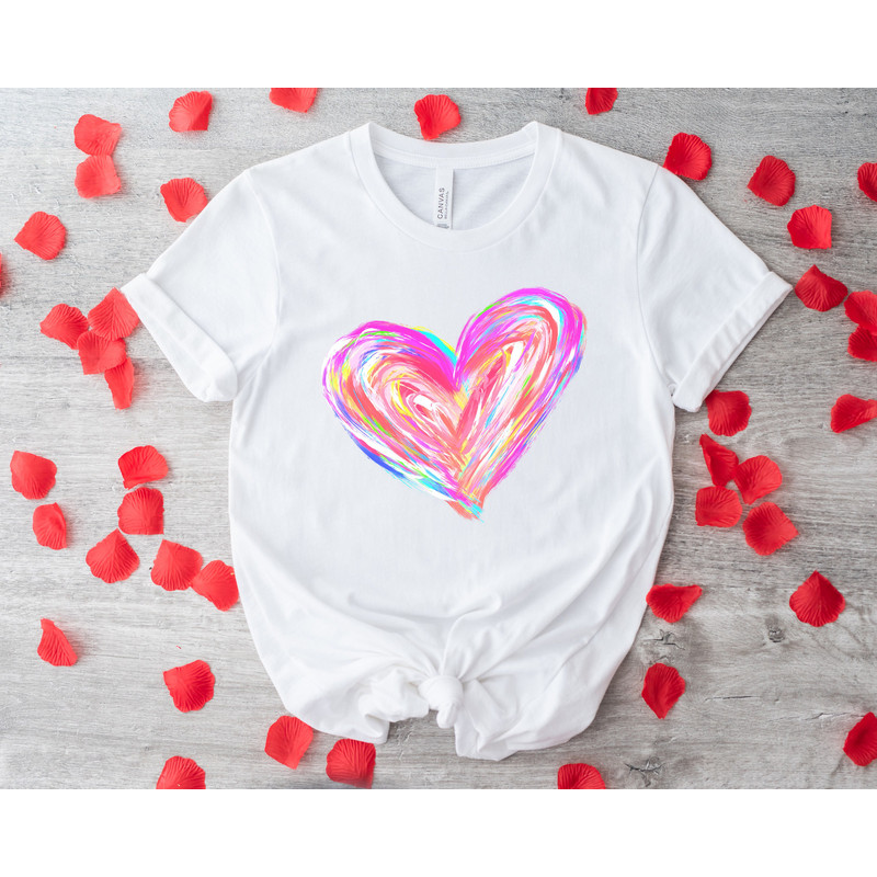 Watercolor Heart Valentines Shirt,Cute Valentines Day Gift,Womens Valentines Crewneck,Heart Sweater,Happy Valentines Day,Personalized Gifts - 3.jpg