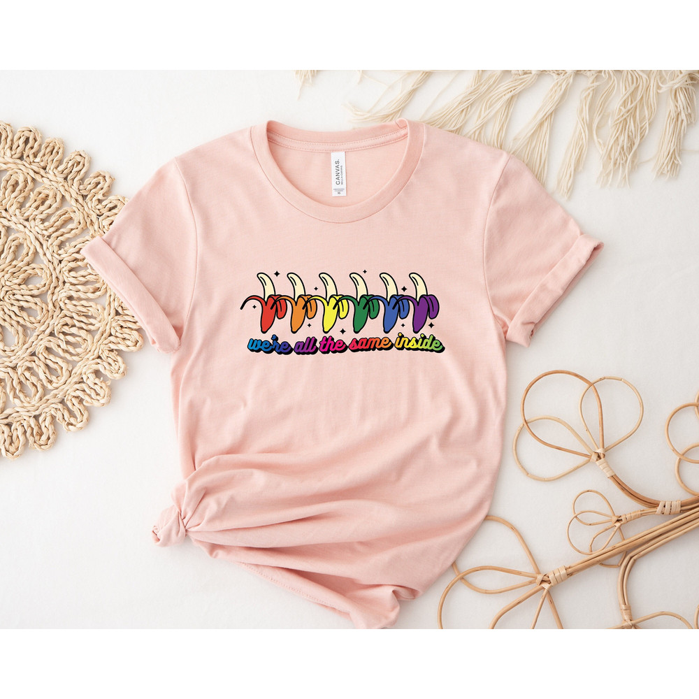 We're All The Same Inside, Rainbow Banana Shirt, Eat My Banana, Funny Gay Shirt, Trans Ally Shirt, Pride Month Shirt, Future Is Queer Shirts - 1.jpg