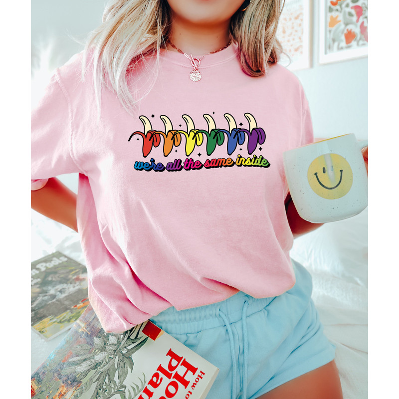 We're All The Same Inside, Rainbow Banana Shirt, Eat My Banana, Funny Gay Shirt, Trans Ally Shirt, Pride Month Shirt, Future Is Queer Shirts - 3.jpg