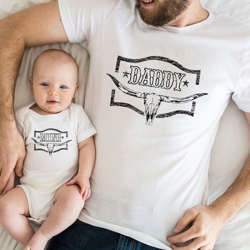 Western Daddy And Mini Matching Shirt, Howdy Father's Day Shirt, Gift For Dad, Dad And Kid Western Shirt, Country Dad Crewneck, Dad Pullover - 2.jpg
