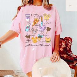 disney snacks shirt, disney aesthetic shirt, disneyland shirt, colorful vacay shirt, disneyworld shirt, disney shirt