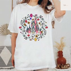 floral disney shirt, disney world shirt, magical castle tee, magical kingdom disney shirt, disney shirt