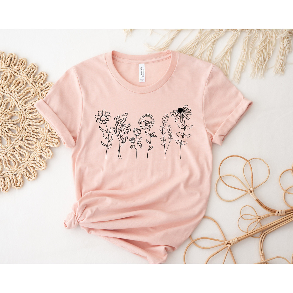 Wild Flowers Shirt,Wildflower Tshirt,Floral Shirt,Botanical Shirt,Flower Shirt,Nature Lover Shirt,Ladies Shirts,Flower Tee,Boho Floral Shirt - 1.jpg
