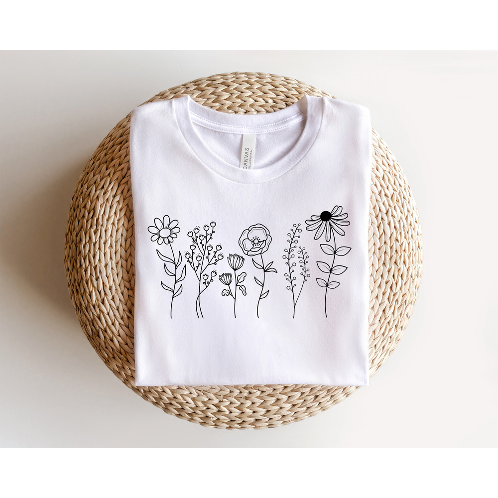 Wild Flowers Shirt,Wildflower Tshirt,Floral Shirt,Botanical Shirt,Flower Shirt,Nature Lover Shirt,Ladies Shirts,Flower Tee,Boho Floral Shirt - 2.jpg