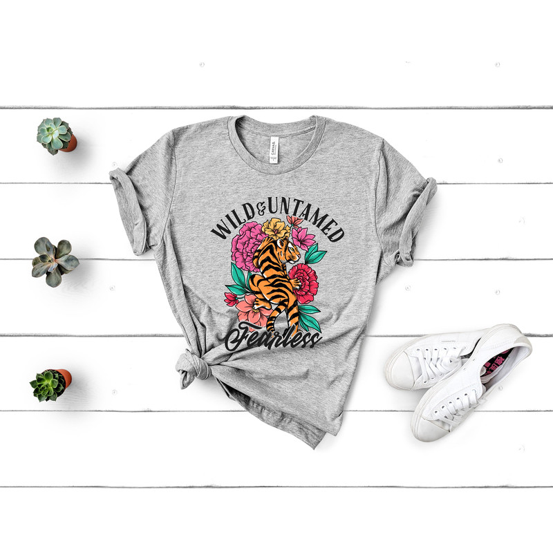 Wild&Untamed Fearless Tiger Shirt,Tiger Shirt,Wild Tiger Shirt,Wild Life Tee,Floral Tiger Shirt,Vintage Tiger Shirt,Tiger Claw Shirt - 3.jpg