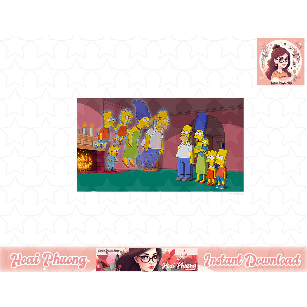 The Simpsons Treehouse Of Horror Halloween Ghost Family V-2 png, instant download.jpg