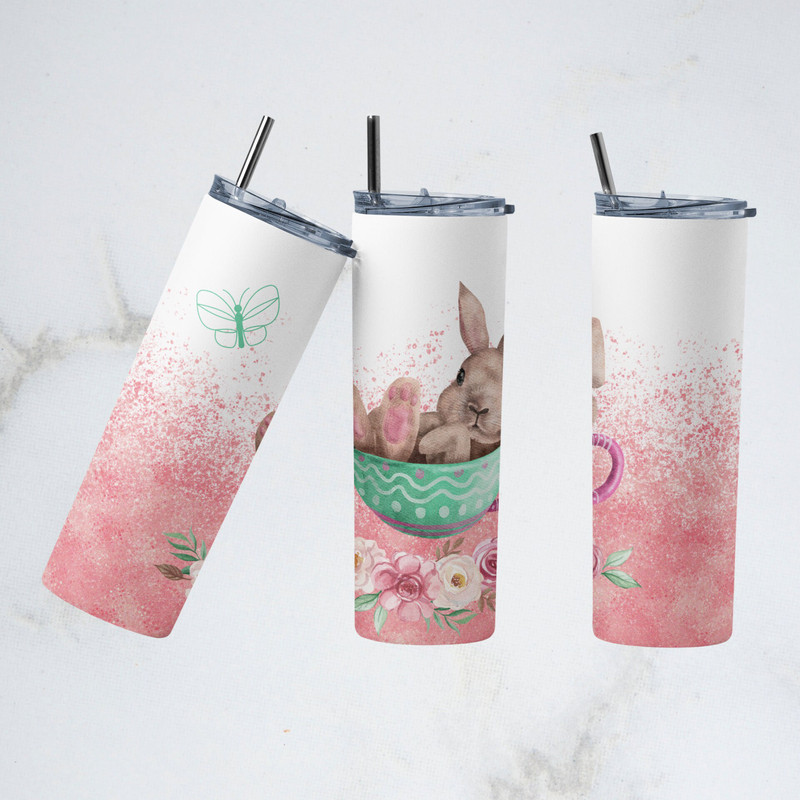 Easter Bunny Tumbler Wrap, 20oz Skinny Tumbler Sublimation Designs Happy Easter Tumbler for Straight Tumbler PNG Instant Download-3.jpg