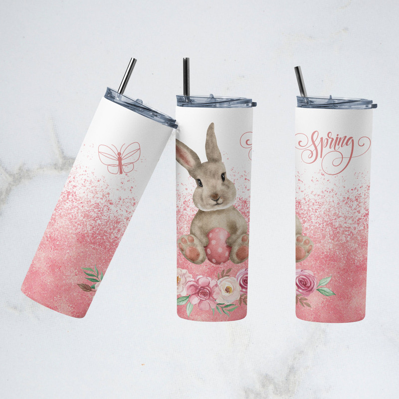 Easter Bunny Tumbler Wrap, 20oz Skinny Tumbler Sublimation Designs Happy Easter Tumbler for Straight Tumbler PNG Instant Download-4.jpg