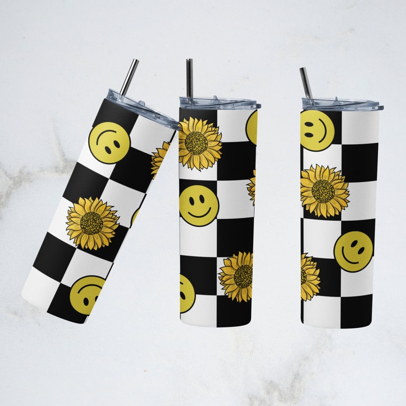 Retro Smiley Face 20oz tumbler, Happy Face Pattern - Vintage Smiley-2.jpg