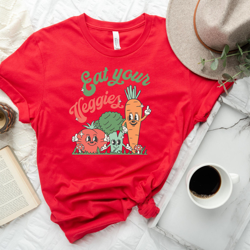 Eat Your Veggies Retro Graphic T-Shirt, Vegan T-Shirt, Farmers Market Vegetable Tee, Plant-Based Lifestyle Shirt, Vegetarian Foodie Top - 3.jpg