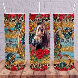 horse western bridle tumbler, horse tumbler, horse skinny tumbler
