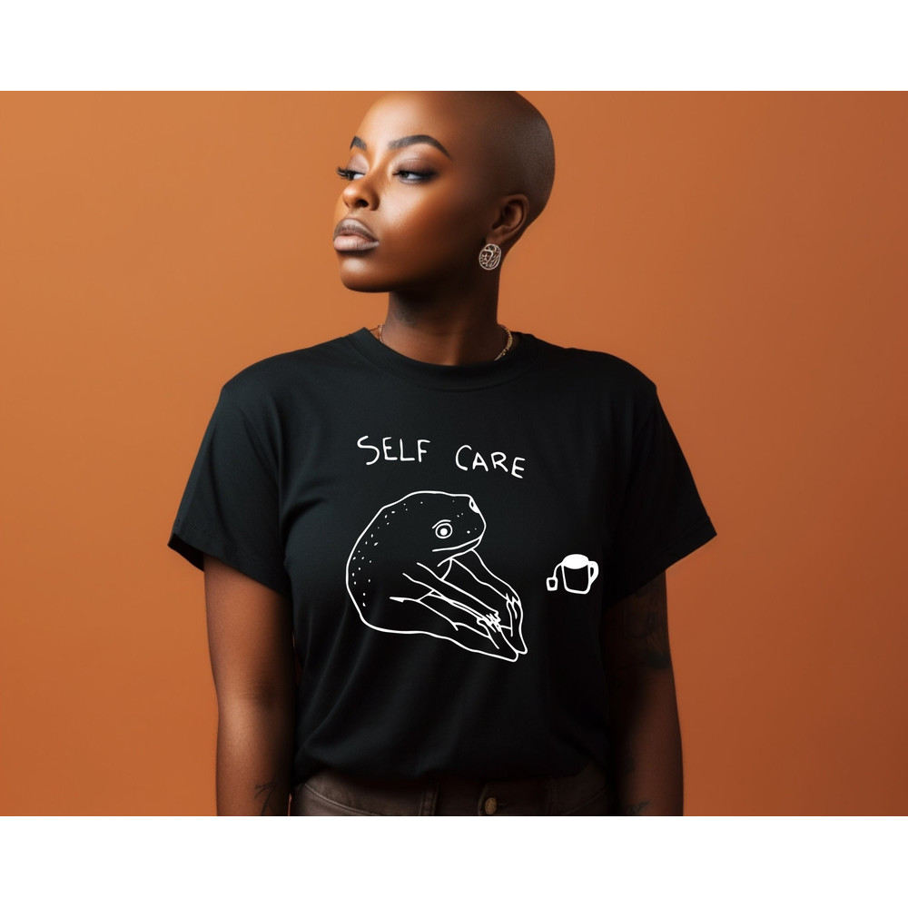 Funny Self Care Frog Shirt, Retro Vintage Self Care Shirt, Frog Lover Gift, Cool Frog Outfit, Cottagecore Frog Tshirt - 1.jpg