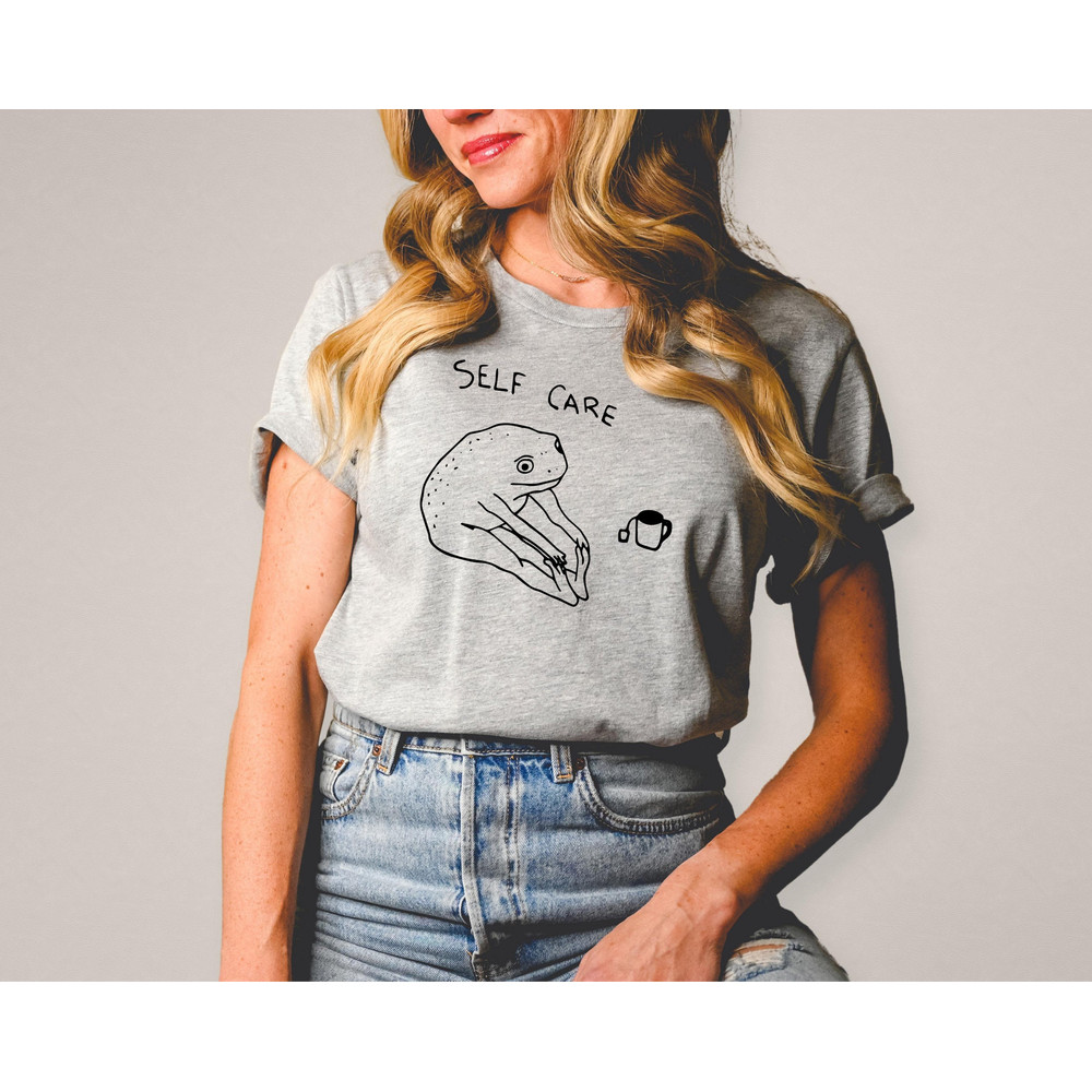 Funny Self Care Frog Shirt, Retro Vintage Self Care Shirt, Frog Lover Gift, Cool Frog Outfit, Cottagecore Frog Tshirt - 4.jpg