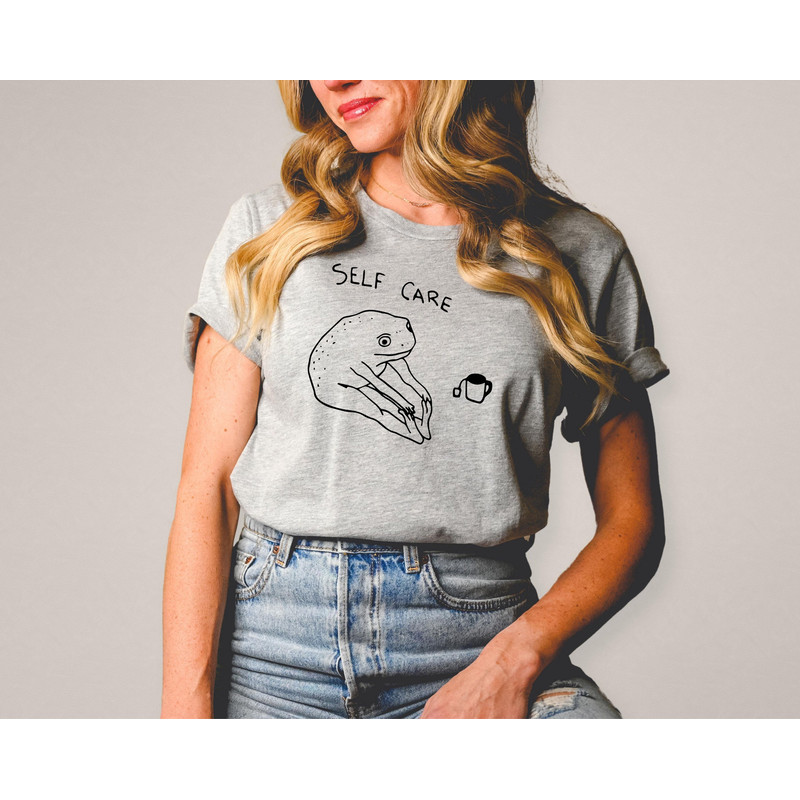 Funny Self Care Frog Shirt, Retro Vintage Self Care Shirt, Frog Lover Gift, Cool Frog Outfit, Cottagecore Frog Tshirt - 4.jpg